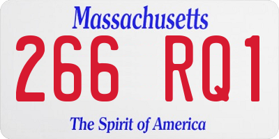 MA license plate 266RQ1