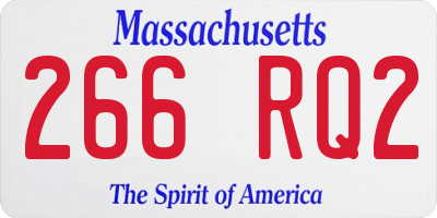 MA license plate 266RQ2
