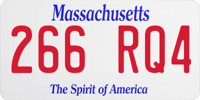 MA license plate 266RQ4
