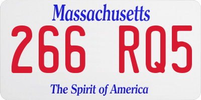 MA license plate 266RQ5