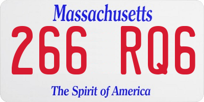MA license plate 266RQ6