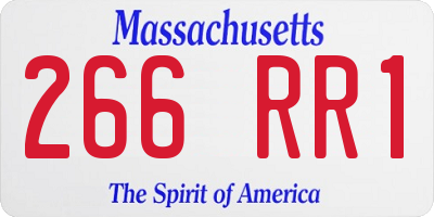 MA license plate 266RR1