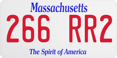 MA license plate 266RR2