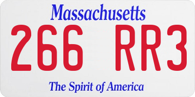 MA license plate 266RR3