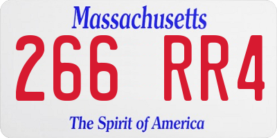 MA license plate 266RR4