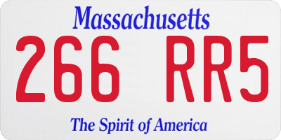 MA license plate 266RR5