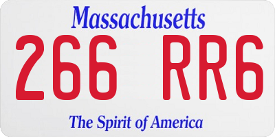 MA license plate 266RR6