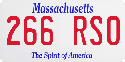 MA license plate 266RS0