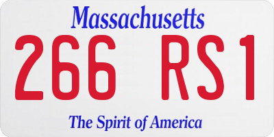 MA license plate 266RS1
