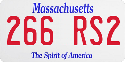 MA license plate 266RS2