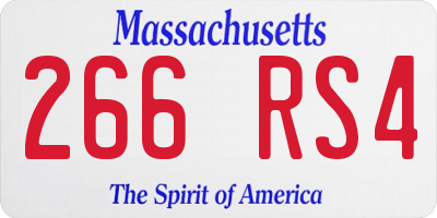 MA license plate 266RS4