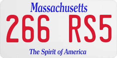 MA license plate 266RS5