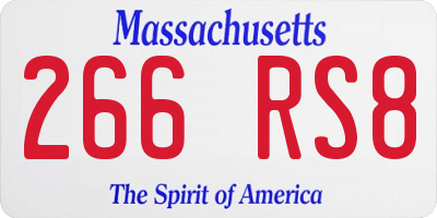 MA license plate 266RS8