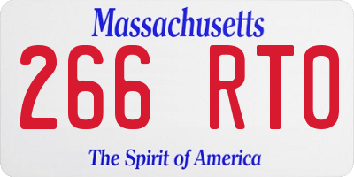 MA license plate 266RT0