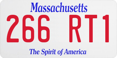 MA license plate 266RT1