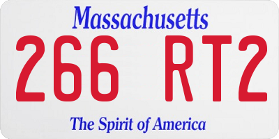 MA license plate 266RT2