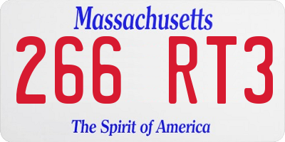 MA license plate 266RT3