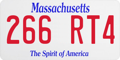 MA license plate 266RT4