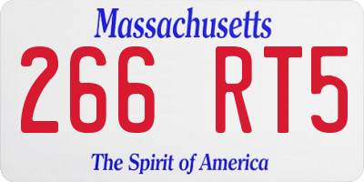 MA license plate 266RT5