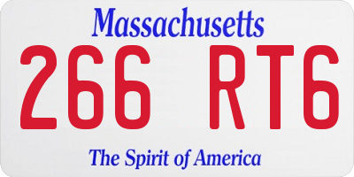 MA license plate 266RT6
