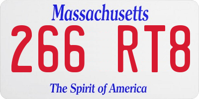 MA license plate 266RT8