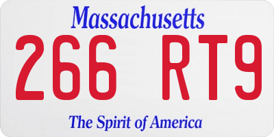 MA license plate 266RT9