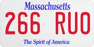 MA license plate 266RU0
