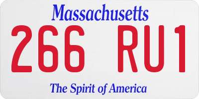 MA license plate 266RU1