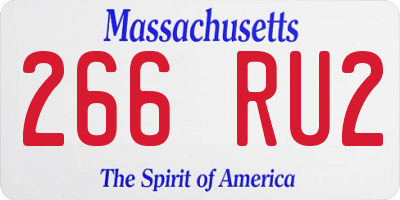 MA license plate 266RU2