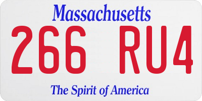 MA license plate 266RU4