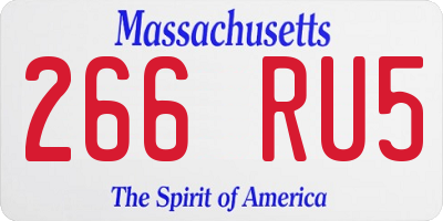 MA license plate 266RU5