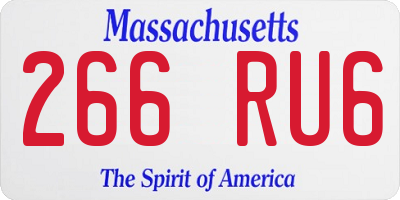 MA license plate 266RU6