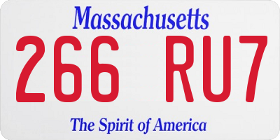 MA license plate 266RU7