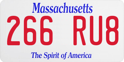 MA license plate 266RU8