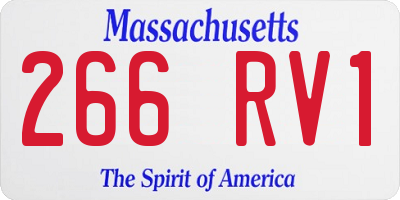 MA license plate 266RV1