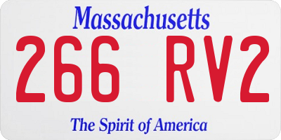MA license plate 266RV2
