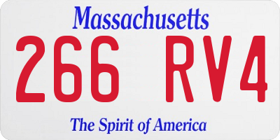 MA license plate 266RV4
