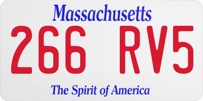MA license plate 266RV5