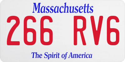 MA license plate 266RV6