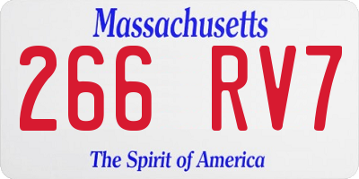 MA license plate 266RV7