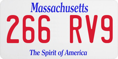 MA license plate 266RV9