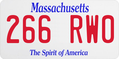 MA license plate 266RW0
