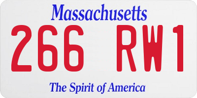 MA license plate 266RW1