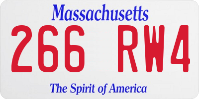 MA license plate 266RW4