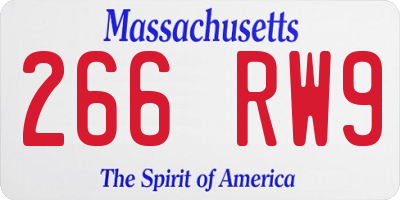 MA license plate 266RW9
