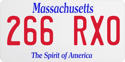 MA license plate 266RX0