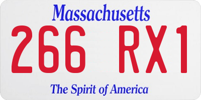 MA license plate 266RX1