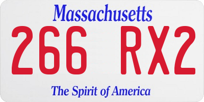 MA license plate 266RX2
