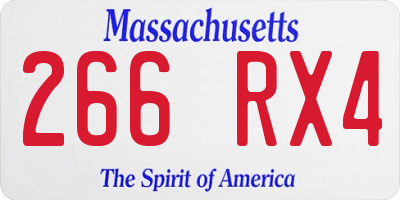 MA license plate 266RX4