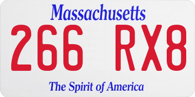MA license plate 266RX8
